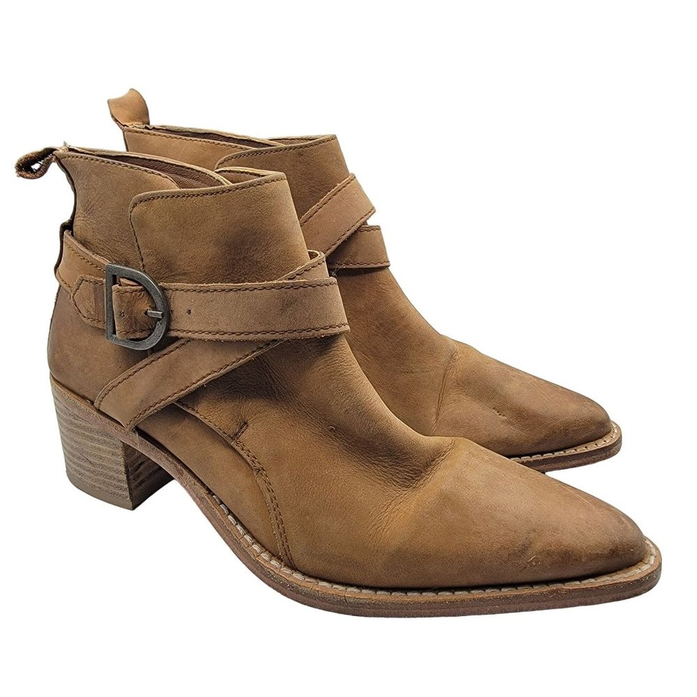 Free People Womens Size 7 Brown Back Loop Ankle Boot Casual Going Out EU 37